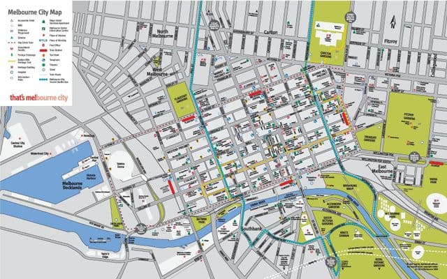 Melbourne city center map