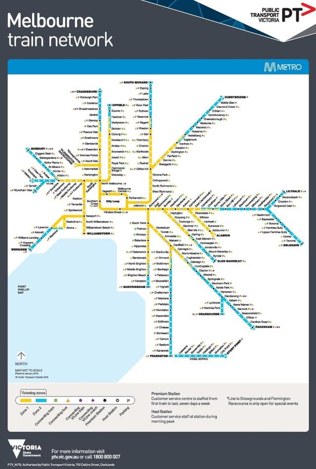 Melbourne metro stations map