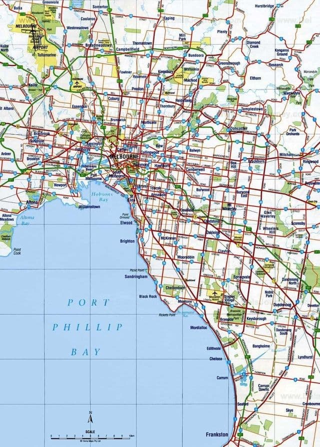 Melbourne roads map